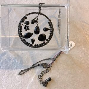 Sterling Silver and Onyx Pendant Necklace